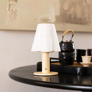 Pippa Fluted Glass Table Lamp (Built-in Battery)