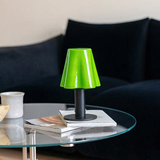 Pippa Fluted Glass Table Lamp (Built-in Battery)