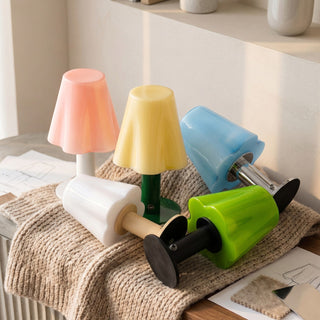 Pippa Fluted Glass Table Lamp (Built-in Battery)