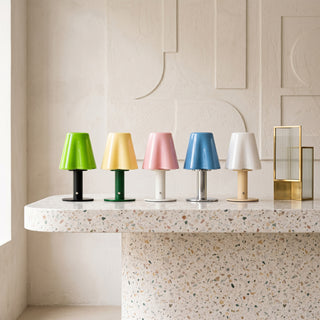 Pippa Fluted Glass Table Lamp (Built-in Battery)