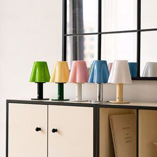 Pippa Fluted Glass Table Lamp (Built-in Battery)