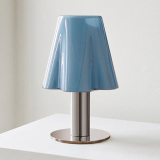 Pippa Fluted Glass Table Lamp (Built-in Battery)