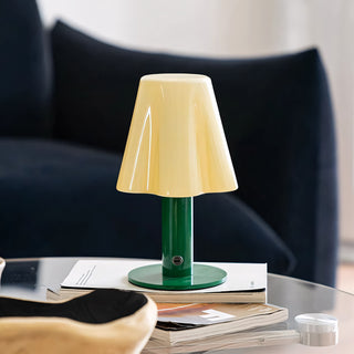 Pippa Fluted Glass Table Lamp (Built-in Battery)