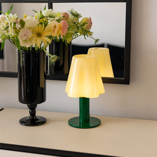 Pippa Fluted Glass Table Lamp (Built-in Battery)