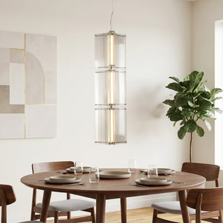 Quadrant Fluted Glass Pendant Lamp