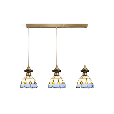Ramona 3-Light Linear Stained Glass Pendant