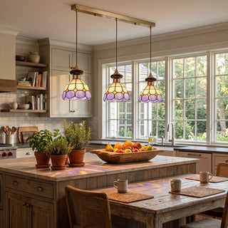 Ramona 3-Light Linear Stained Glass Pendant