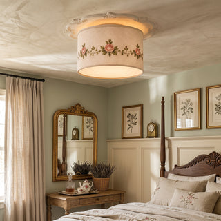 Rosalind Floral Fabric Semi-Flush Mount