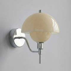 Chrome & Beige Glass