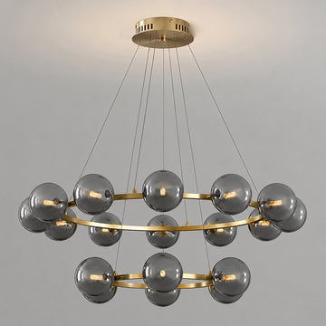 6+12 heads: D 22.8″ + D 34.6″ x H 4.7″