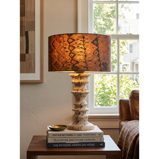 Sahar Travertine Totem Table Lamp