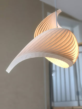 Sculptural Wooden Pendant Lamp