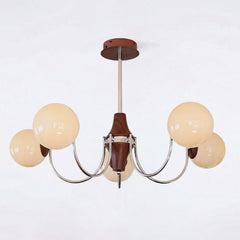Chrome & Beige Glass
