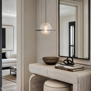 Solstice Rippled Disc Pendant Lamp