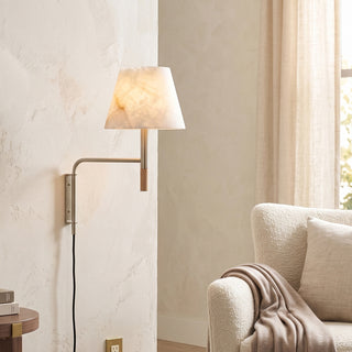 Soren Alabaster Plug-In Wall Sconce