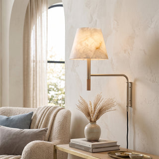 Soren Alabaster Plug-In Wall Sconce