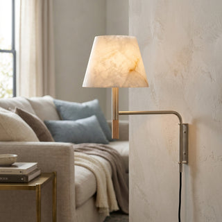 Soren Alabaster Plug-In Wall Sconce