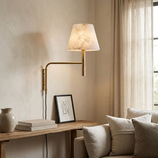 Soren Alabaster Plug-In Wall Sconce
