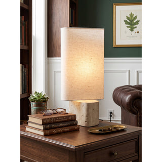 Vaelis Travertine Table Lamp