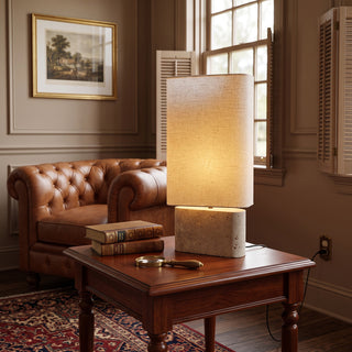 Vaelis Travertine Table Lamp