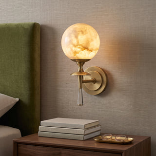 Valmont Alabaster Torch Sconce