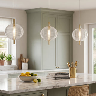 Valo Ribbed Glass Pendant Lamp
