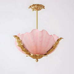 Brass & Pink Glass