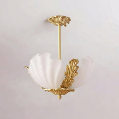 Brass & Matte White Glass