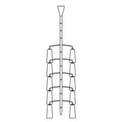 10 koppen: D 52cm x H 204cm