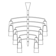 12 koppen: D 90cm x H 116cm