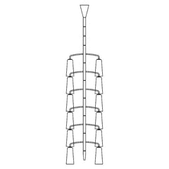 12 koppen: D 52cm x H 230cm