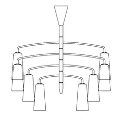 8 koppen: D 95cm x H 95cm