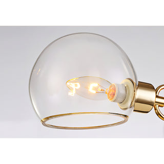 Vittali Gold Clear Glass Branched Globe Shade Chandelier