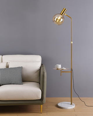 Marble Widar Floor Lamp With Table - Pinlighting