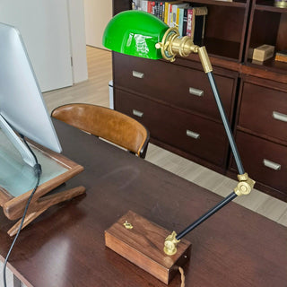 Office Gold Brass York Desk Lamp 7" - Pinlighting