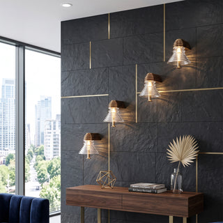 Ziggurat Stepped Glass Wall Sconce
