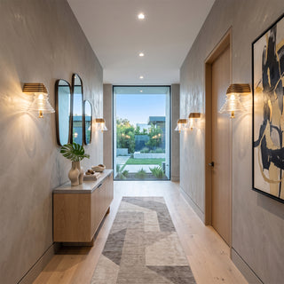 Ziggurat Stepped Glass Wall Sconce