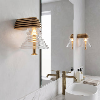 Ziggurat Stepped Glass Wall Sconce