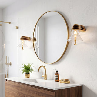 Ziggurat Stepped Glass Wall Sconce